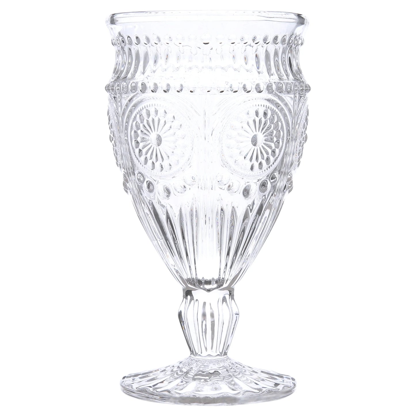 Adeline 12-Ounce Footed Glass Goblets, Set of 4, Clear