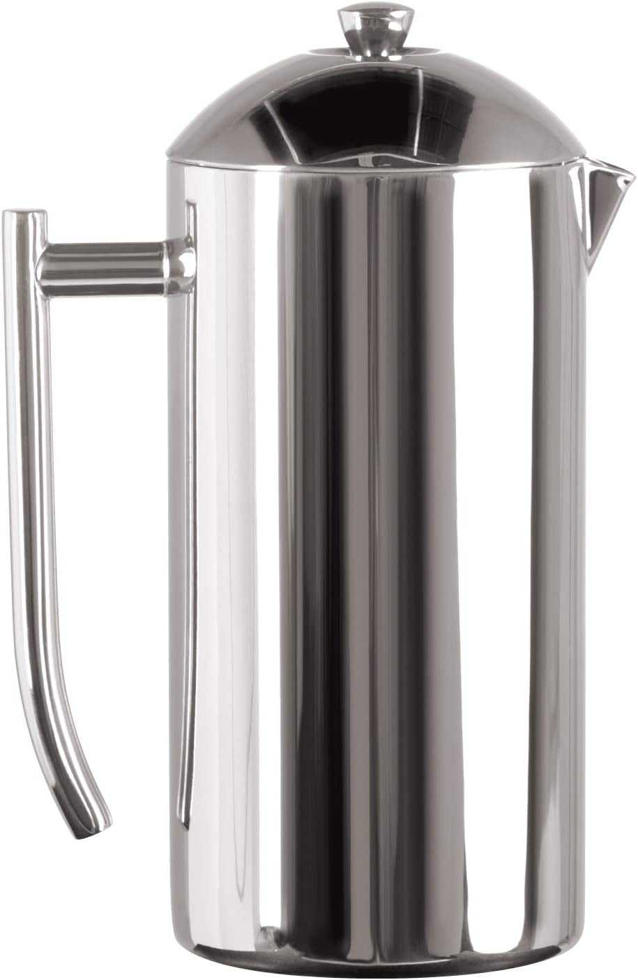 Double-Walled Insulated Polished Stainless Steel French Press Coffee Maker - 17 Oz Coffee Press