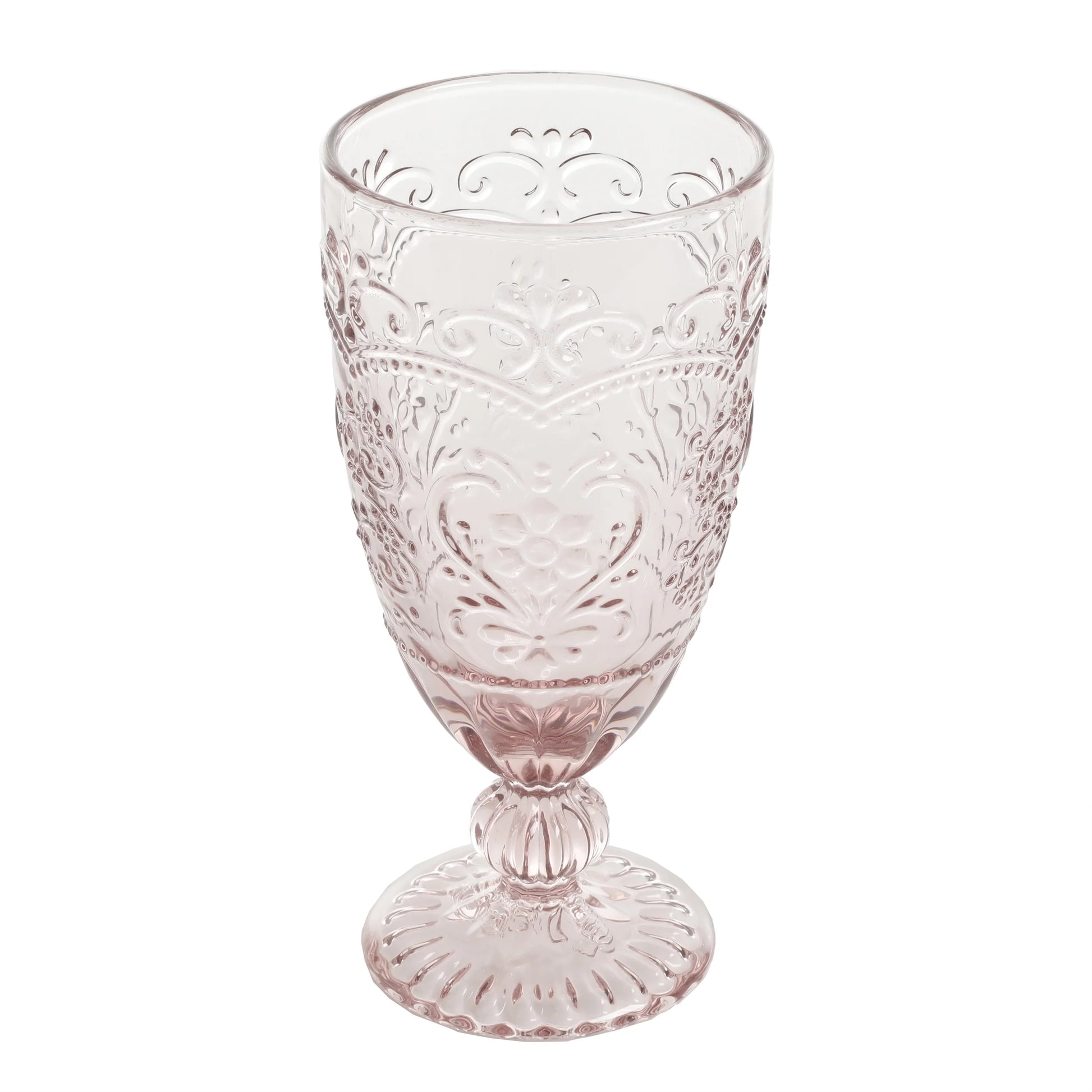 Amelia Glass14.7-Ounce Rose Tea Goblets, Set of 4