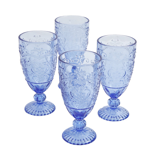 Amelia 4-Piece 14.7-Ounce Goblet Set, Blue