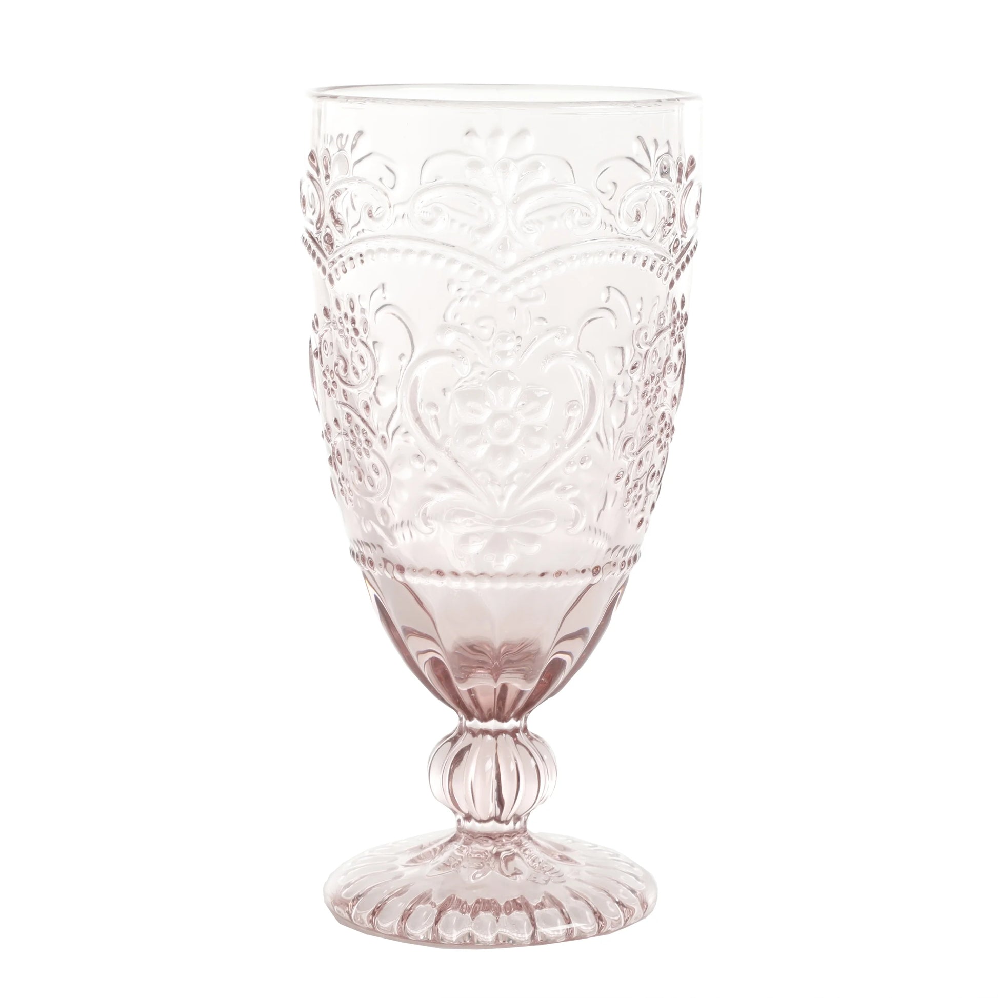 Amelia Glass14.7-Ounce Rose Tea Goblets, Set of 4