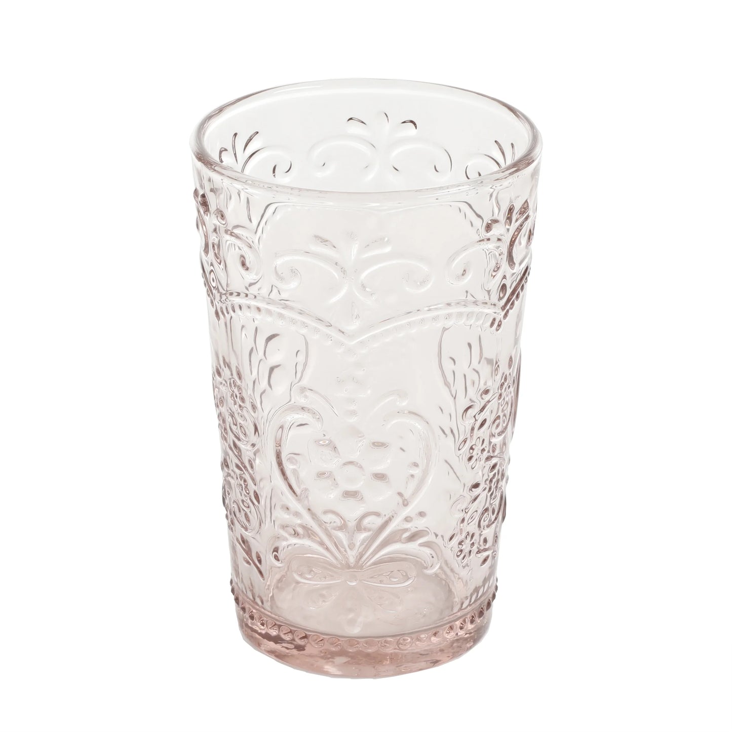 Amelia Pink 15.22-Ounce Glass Tumblers, Set of 4